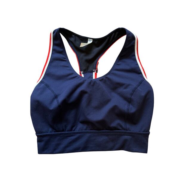 Free People Movement Active Sports Bra Crop Top - Navy and Red - xs - Picture 1 of 5